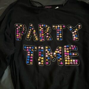 Madonna Material Girl Black 'Party Time' Studded Sweater